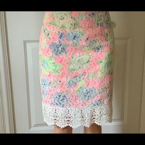 LUSH floral and lace skirt
